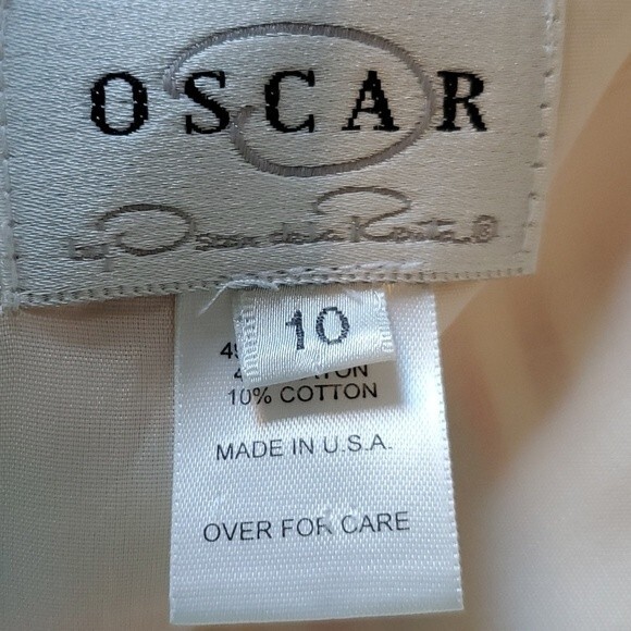 OSCAR DE LA RENTA STRIPED SKIRT WHITE PINK BLUE YELLOW SIZE 10 - Picture 7 of 10